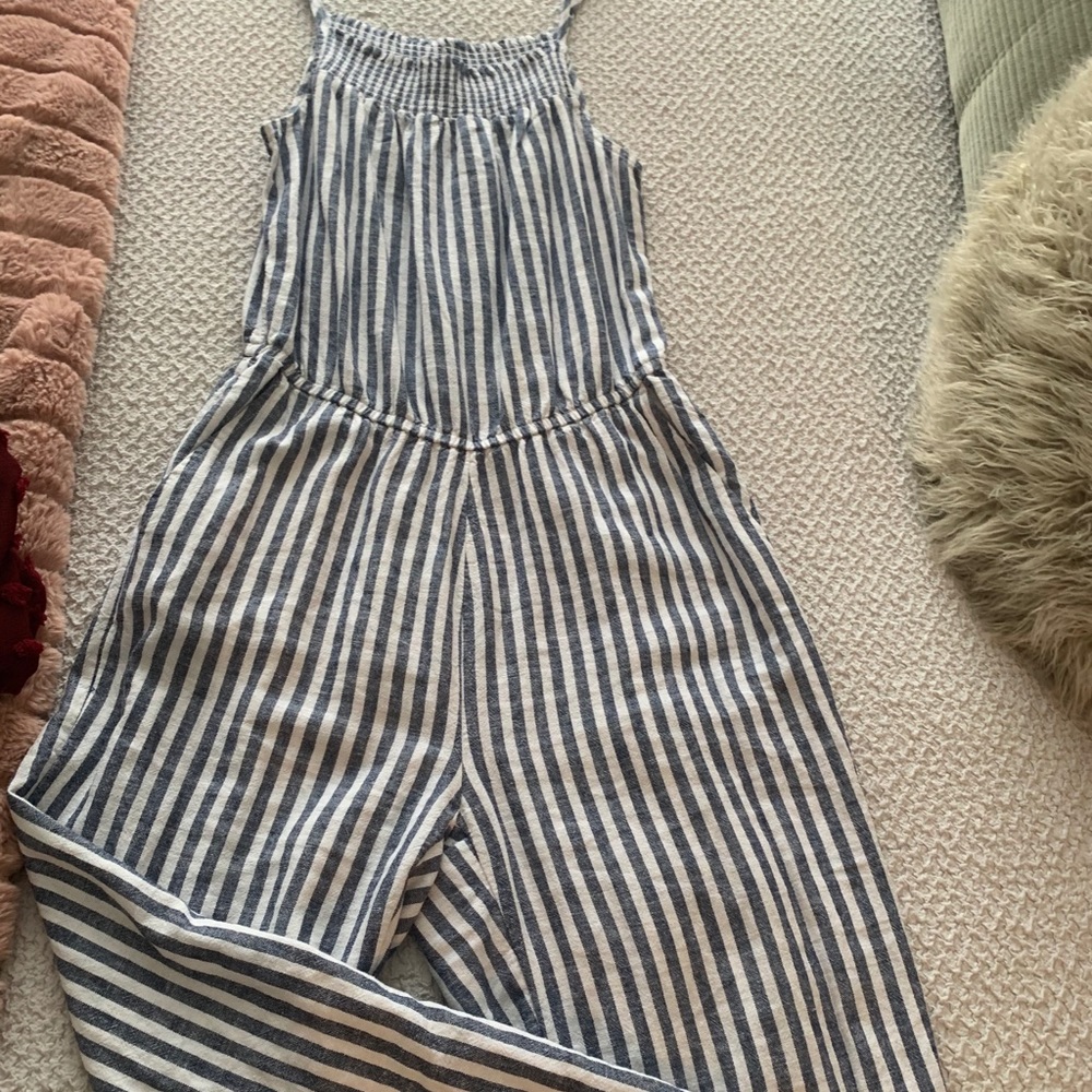 Striped cotton jumpsuit